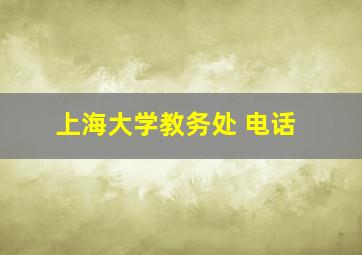 上海大学教务处 电话